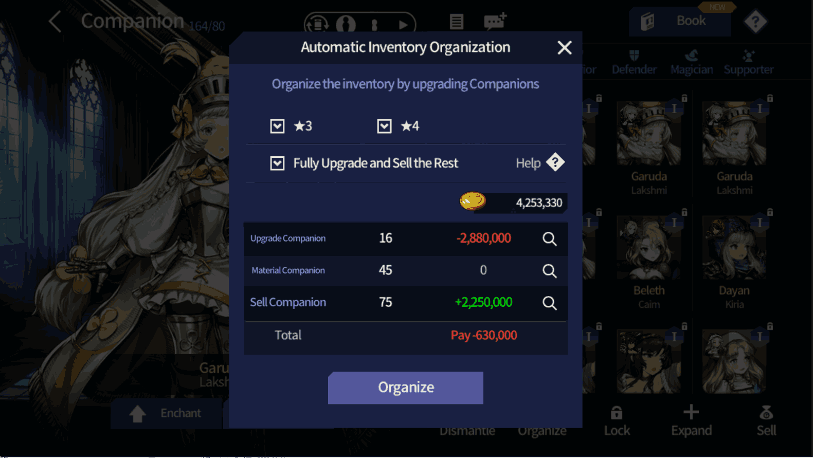 Lastly, there will be an option to exclude selected Companions from the